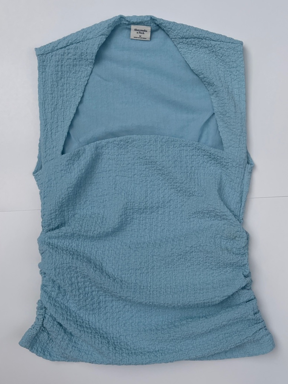 NEW Abercrombie & Fitch Light Blue Textured Sleeveless Top size M